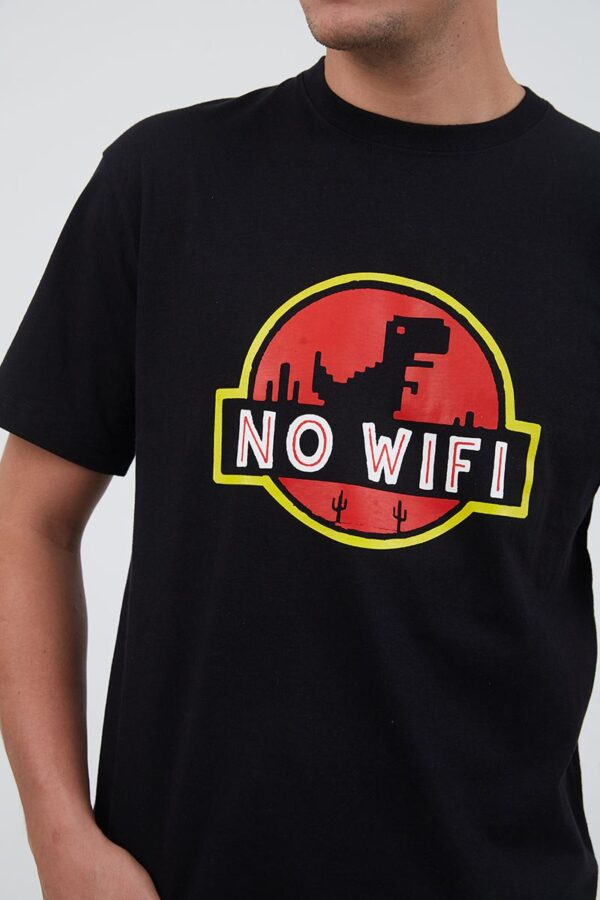 Men T-shirt WiFi Dino Black