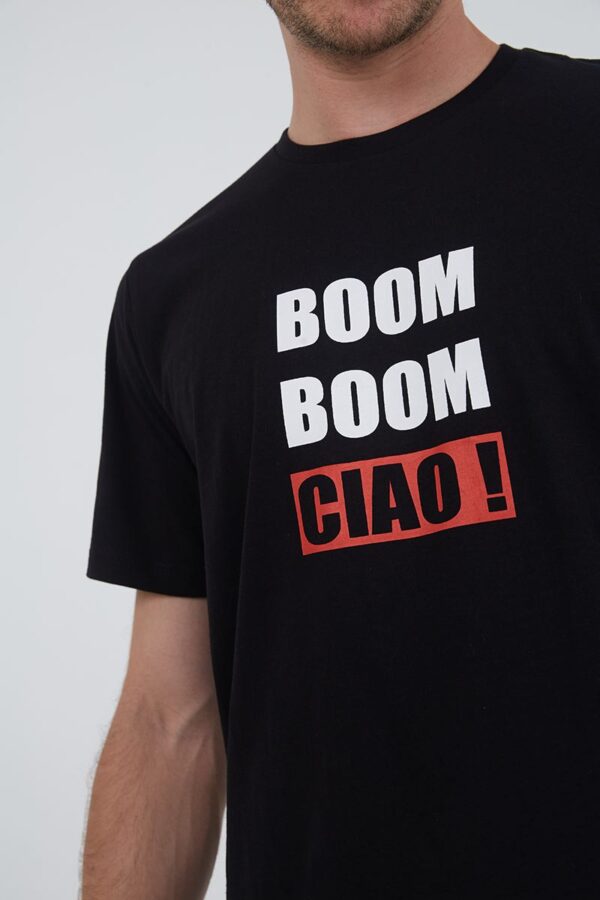 Men T-shirt Boom Boom Ciao Black