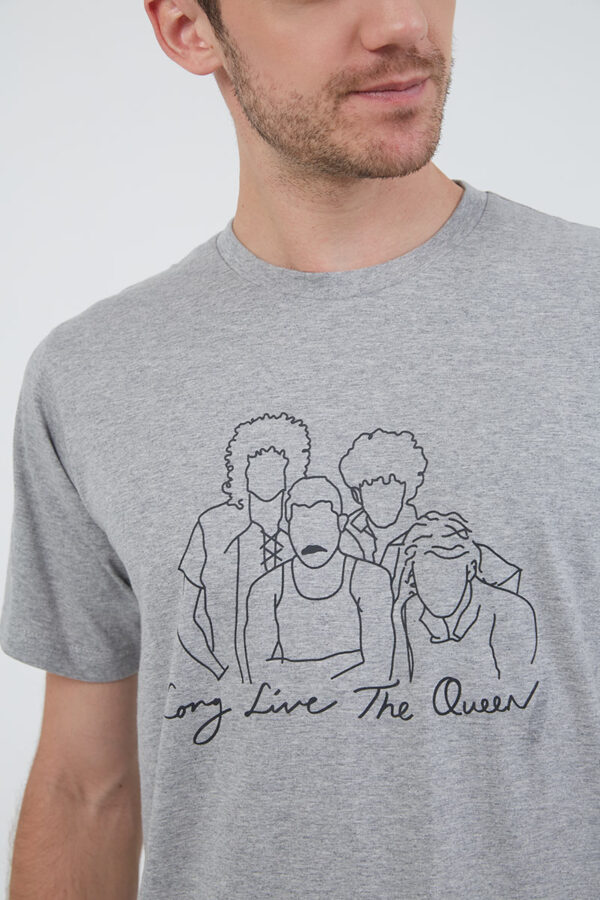 Men T-shirt Queen Grey