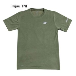 Baju Olahraga Pria Lengan Pendek Import Premium / Kaos Olahraga Cowo / Baju Olahraga Pria Dry Fit/Kaos Trainning/kaos Running lengan pendek - N.B Hijau Army