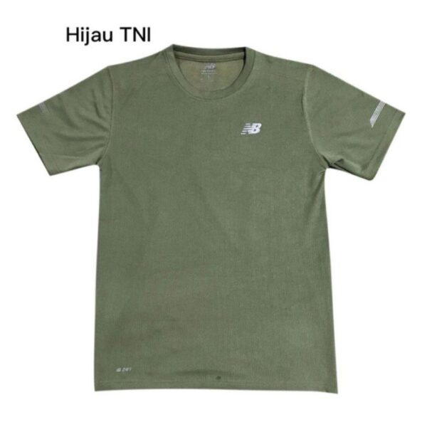 Baju Olahraga Pria Lengan Pendek Import Premium / Kaos Olahraga Cowo / Baju Olahraga Pria Dry Fit/Kaos Trainning/kaos Running lengan pendek - N.B Hijau Army